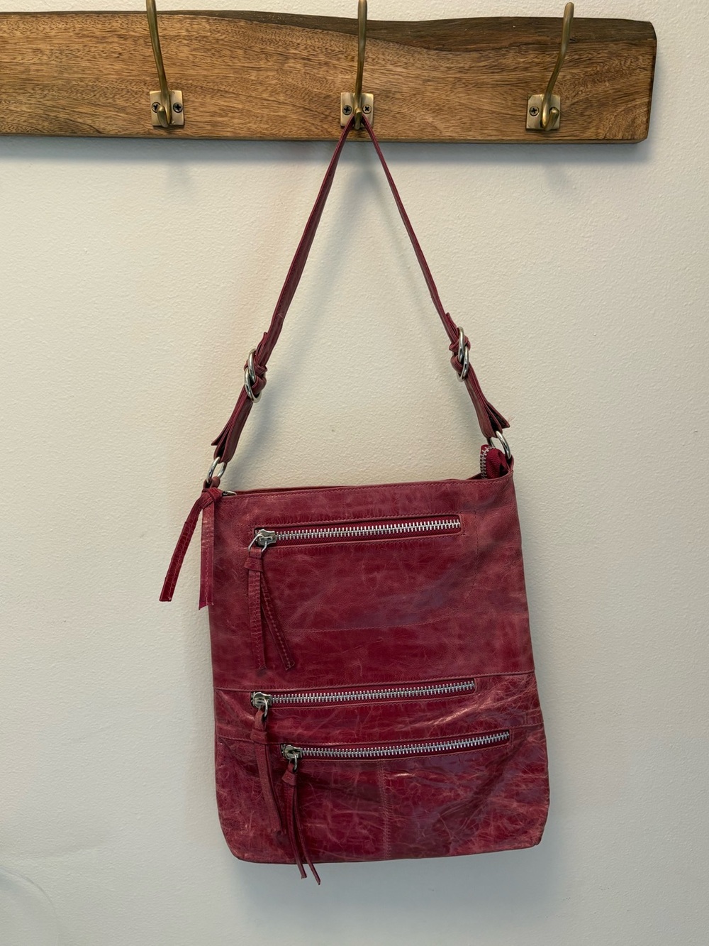 Latico Leather Organizer Crossbody Bag - Vintage Berry Plum